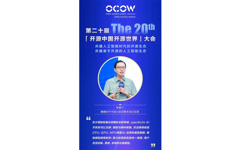 麒麟软件市场与政府事务部总经理-李震宁